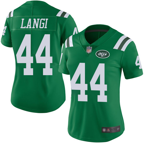 New York Jets Limited Green Women Harvey Langi Jersey NFL Football #44 Rush Vapor Untouchable->women nfl jersey->Women Jersey